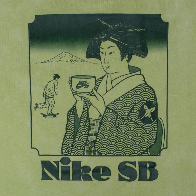 Nike Футболка SB Yuto Olive Aura Мужские топы Зеленый HJ0808-311