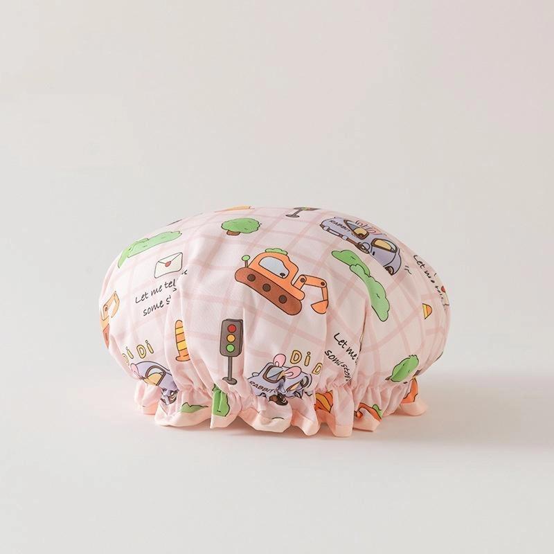 Двухслойная шапочка для душа Водонепроницаемая Утолщенная от масляного дыма Шапочка для ванны Женская Спа Парикмахерская Шапочка для душа Аксессуары для ванной