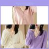 Knit Cardigan For Women With Vneck Long Sleeves Soft Polyester Blend For Casual Wear
