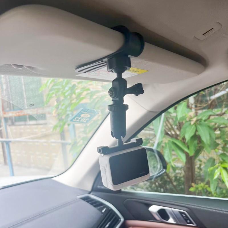 Car Sun Visor Camera Mount With Phone Clip For Cell Phone For Hero 12 11 10 9 8 For X3 One X2 Accessories