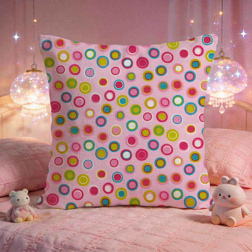 Милая наволочка с горошком Pop Cushion Cover Премиум-комфорт Двусторонняя наволочка для подушки Дизайн «Два в одном» для любой комнаты Салон автомобиля