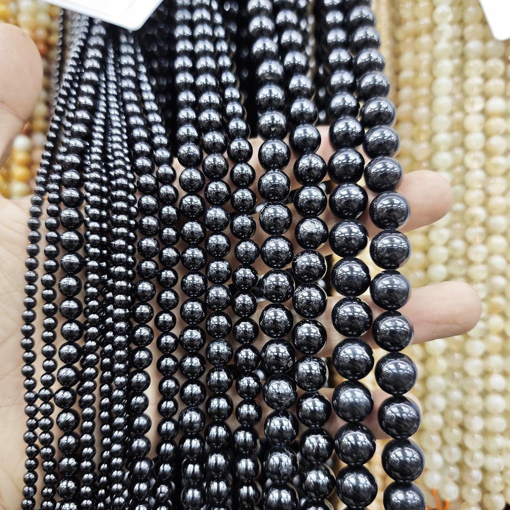 Натуральный бразильский черный турмалин кубик круглые бусины для изготовления браслетов своими руками