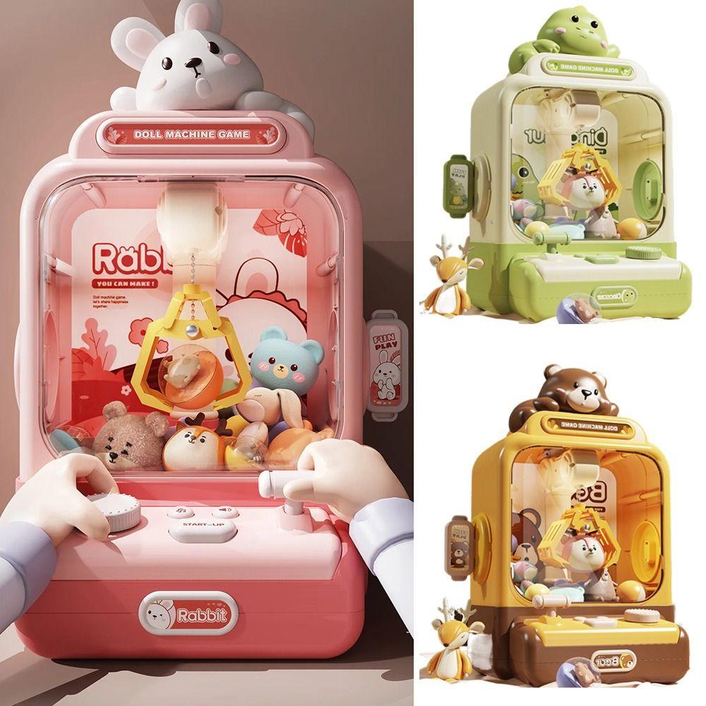 Electronic Mini Clip Doll Machine Strong Grip Cartoon Claw Crane Machine  Arcade Game