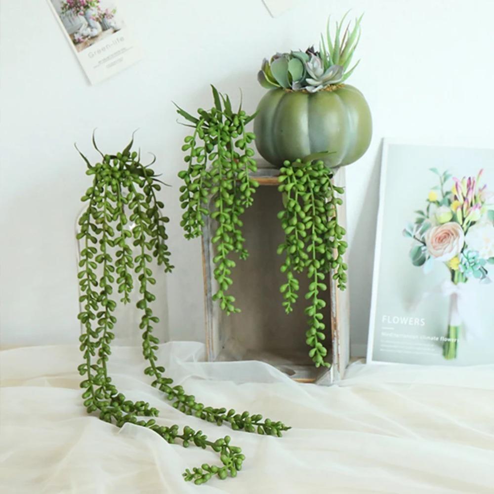 ПВХ Lover Tears Зеленая виноградная лоза Подвесные суккулентные растения Уличное и внутреннее украшение