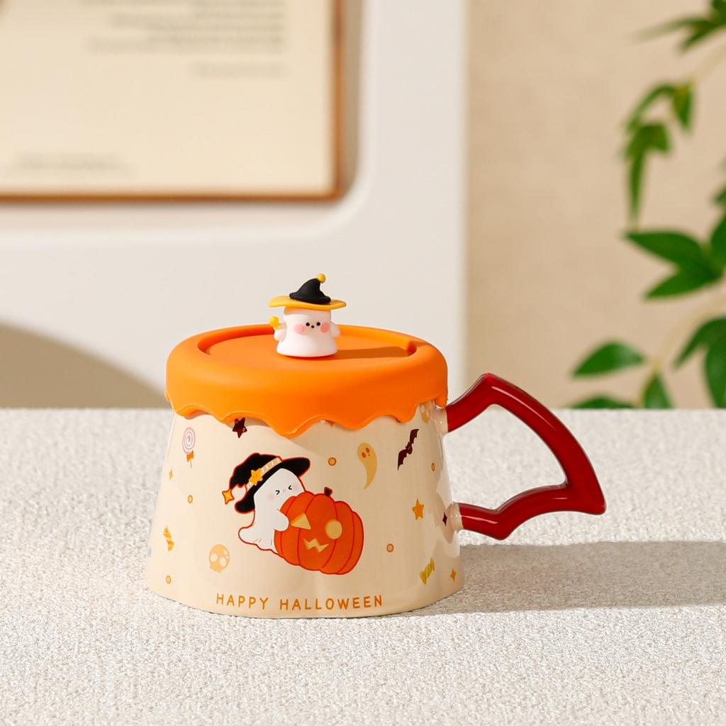 Волшебная кружка-привидение с крышкой, милый набор чашек для воды, пылезащитная бытовая керамическая чашка, чашка для воды высокой ценности