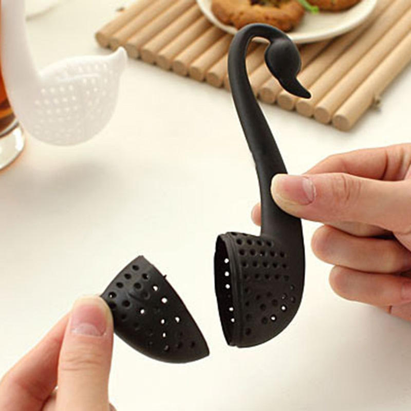 1PC Tea Strainer Colander Swan Shape Herb Teaspoon Infuser Filter MIT