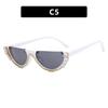Солнцезащитные очки 2023 года с полуободковой оправой и стразами - Новый модный европейский и американский уличный стиль, вдохновленный интернет-знаменитостями