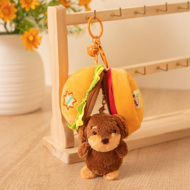 Plush Dachshund Dog Keychain With Soft Short Plush For Bag Decoration And Gift