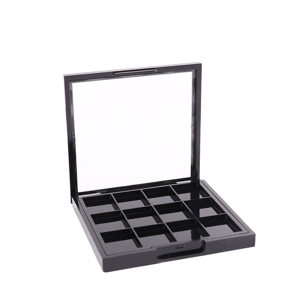 Lid 12 Grids Cosmetic Container Eye Makeup Storage Box Empty Eyeshadow Dish Lipstick Sample Box DIY Eyeshadow Palette