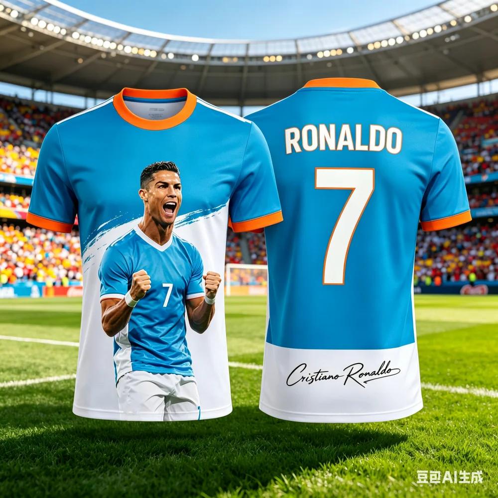 New 2026 Ronaldo Fan Edition Soccer Jersey Kids Quick Dry Breathable 3D Print Football Shirt Summer Outdoor Sports T Shirt
