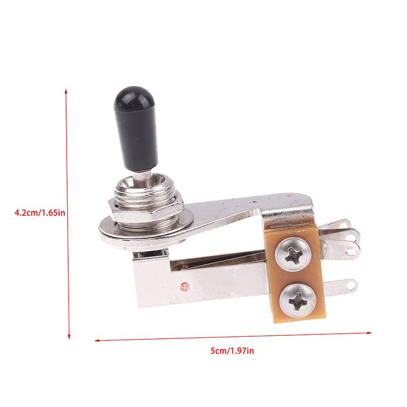 L-Type 3 Way Toggle Switch Right Angle L-Shaped Electric Guitar Pickup Selector Switch With Black/ Yellow/ White Plastic Cap
