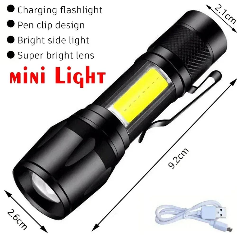 Portable Rechargeable High Power LED Flashlights With Display Screen Zoom Tactical Torch Lamp Outdoor Camping Emergency Lantern