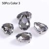 50Pcs/Pack Teardrop Shape Glitter Sewing Rhinestones Diamond Beads Ornament  For Needlework