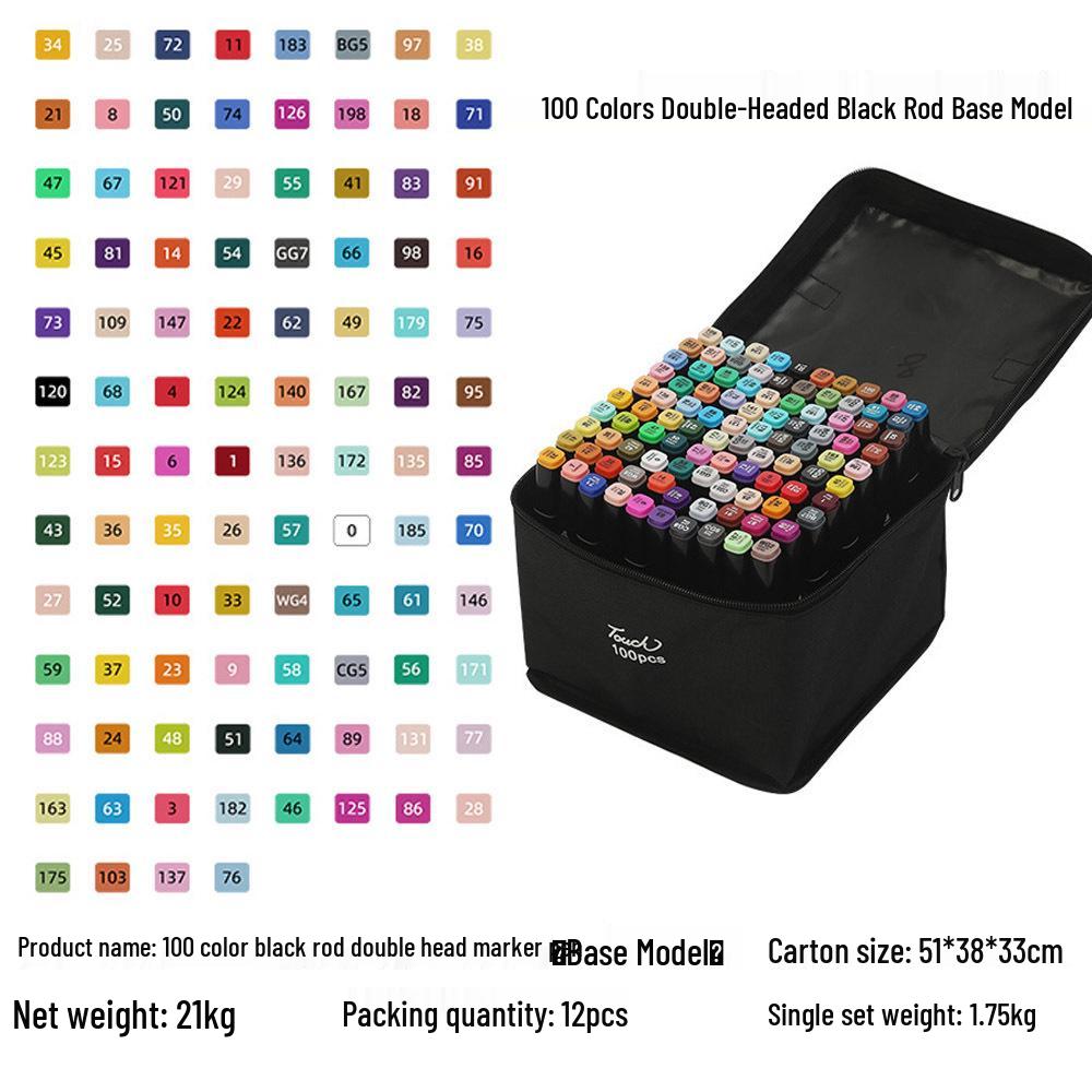 Набор ручек с крестиком: Большой набор из 48 цветов, черные стержни, сенсорные, детские, портативные, акварельные маркеры