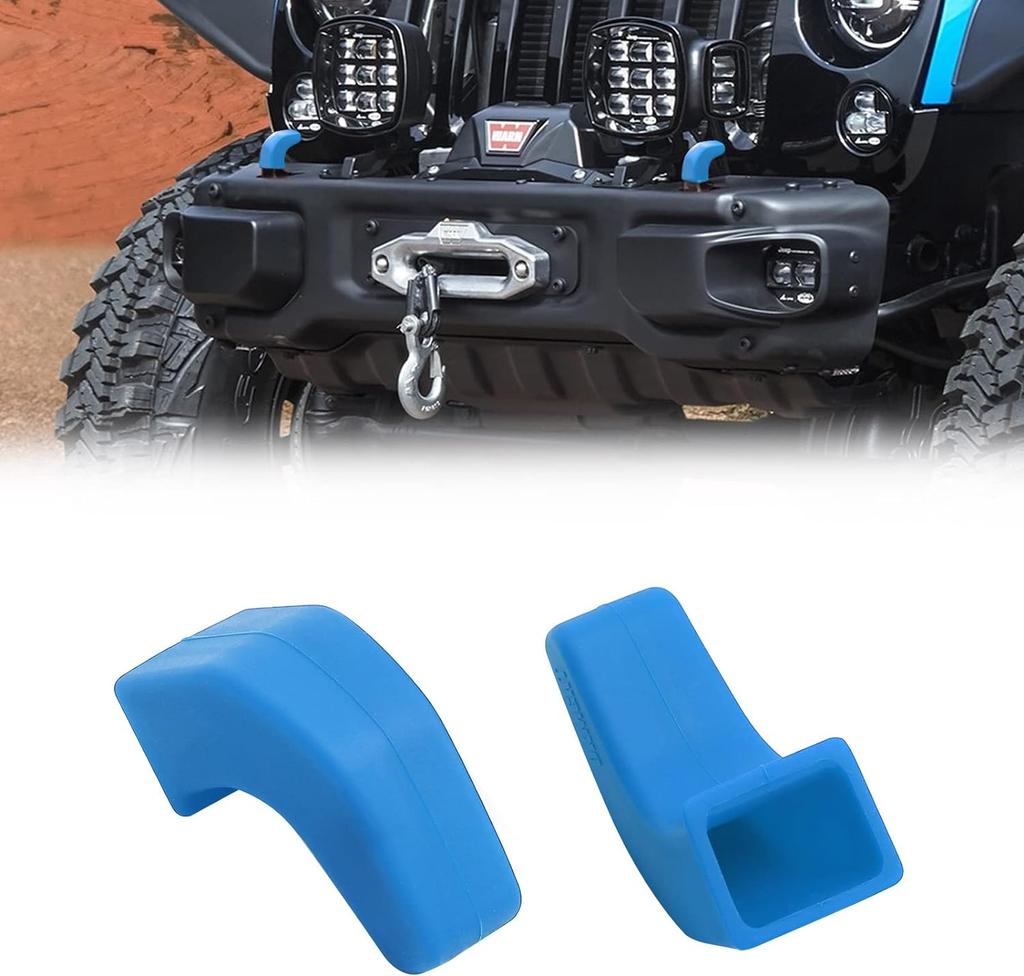 Bumper Tow Hook Covers 2Pack for Jeep Wrangler JK JL Gladiator JT 2007-2025 Adds Cushioned Grip To Tow Strap Recovery (Black)