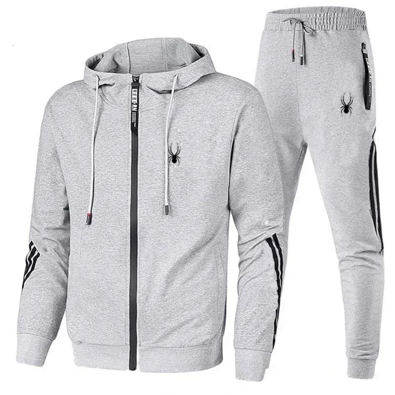 2024 Spring Autumn Men Tracksuits Sets Long Sleeve Hoodie+Jogging Trousers 2 Piece Fitness Running Suits Sportswear Casual Clothing