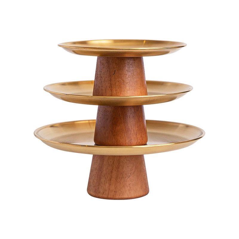 Подставка для десертов из нержавеющей стали во французском стиле – поднос с высокими ножками для фруктов, конфет и закусок