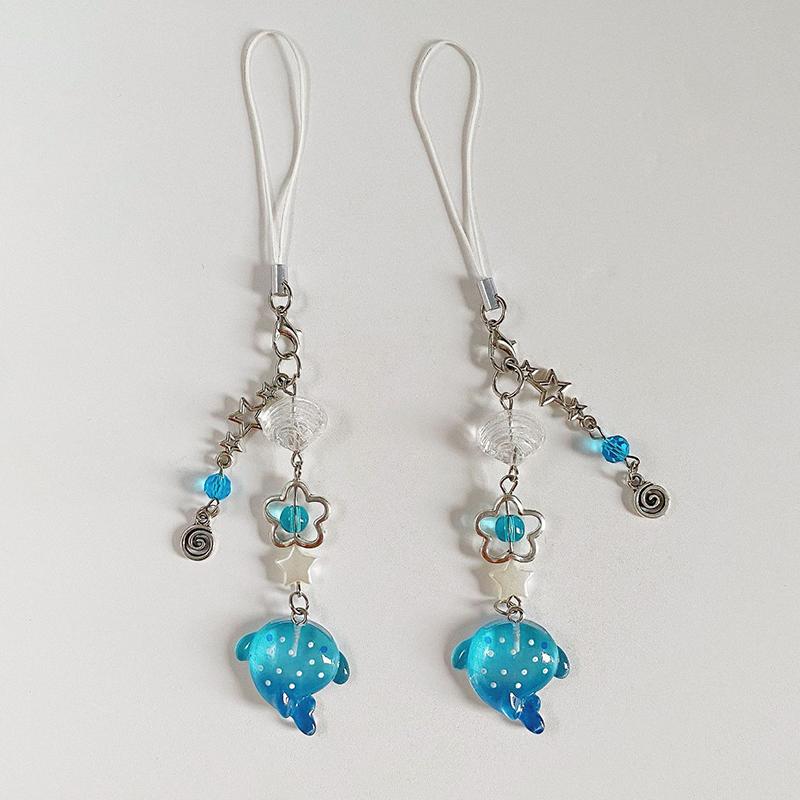 Милая имитация морской акулы цепочка для мобильного телефона ручной работы бисерный брелок аксессуар рыбка шарм эстетика Y2K уникальный