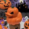 Orange Pumpkin Shaped Duck Resin Halloween Decor Cute Festive Home Party Miniature Ornament Thanksgiving Gift Desk Decoration