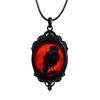 Black Raven Pendant Necklace Gothic Black Bird Crow Photo Clavicle Chain Jewellery for Women Girls Rope Chain Choker