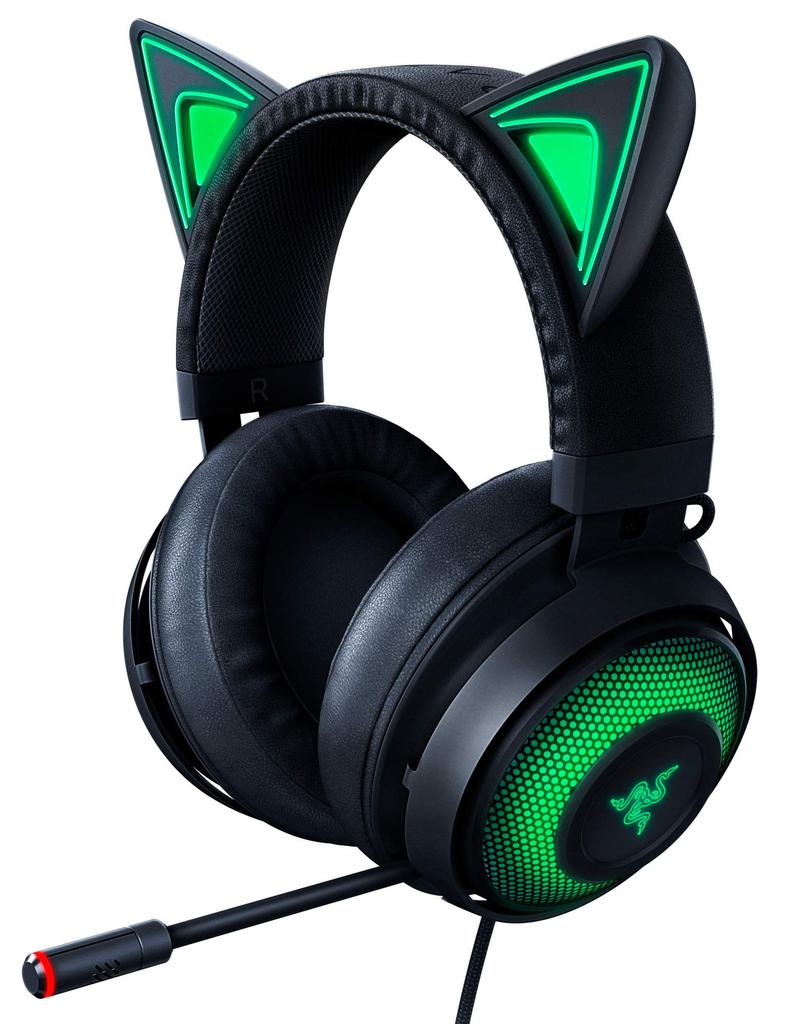 Razer Kraken Kitty Black игровая гарнитура USB Nekomimi Chroma шумоподавляющий микрофон охлаждающий гель коврик ПК PS4 PS5 Switch смартфон авторизованный