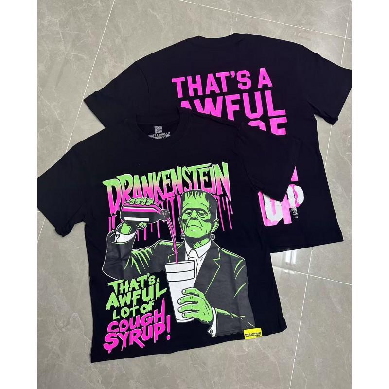 Oversized Short Sleeve T-Shirt Teens Casual Cotton Tee With Letter Print