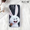 Чехол с милым кроликом для Apple iPhone 11 13 14 12 Pro Max 7 8 XR X 6 5 5S SE 2022 13ProMax, черный силиконовый чехол для телефона