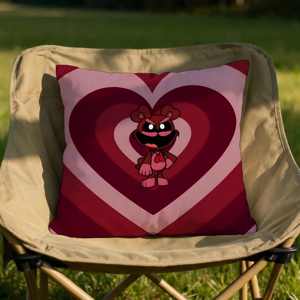 Smiling CCatnap Heart Cushion Cover Soft Reversible Durable Pillow Cover MultiScene Use for Home Car Daily Comfort
