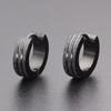 Unisex Stainless Steel Frosted Flat Circle Huggie Earrings Party Jewelry
