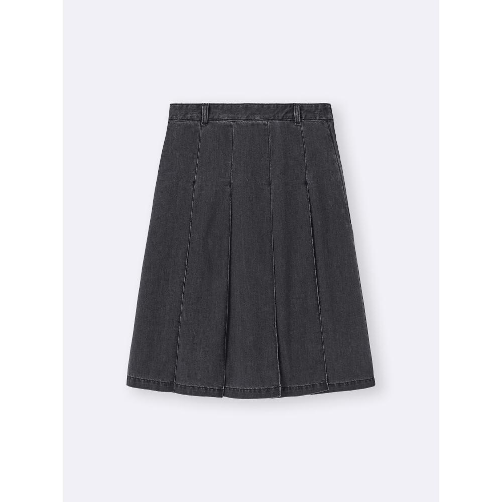 GU by Uniqlo Юбка из светлого денима в складку