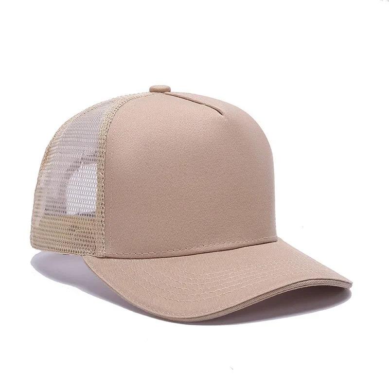New 5 Pane Mesh Baseball Cap Adult Hip Hop Curved Snapback Hats Summer Sunshade Sun Hat Simple Trucker Advertising Cap