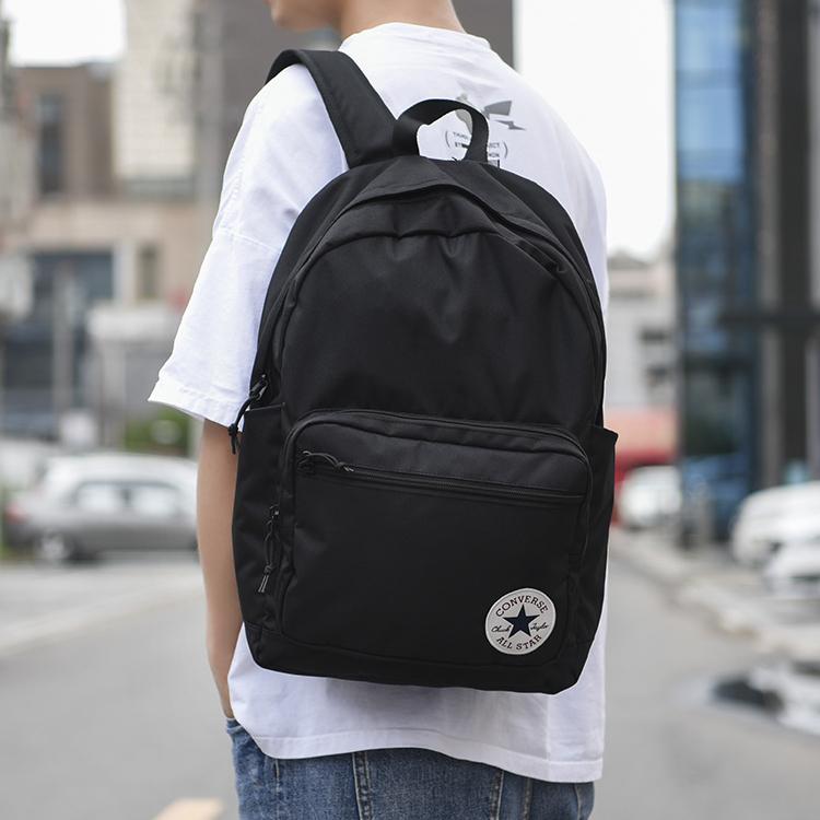 Converse Go 2 Минималистичная Мода Круглый Логотип Классический Трехмерный Внешний Вид Полиэстеровый Рюкзак Унисекс Рюкзак Черный 10020533-A01