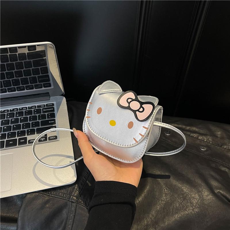 Мини-сумка Hello Kitty для девочек, милый мультяшный кот, сумка через плечо, маленькая квадратная монетница KTB