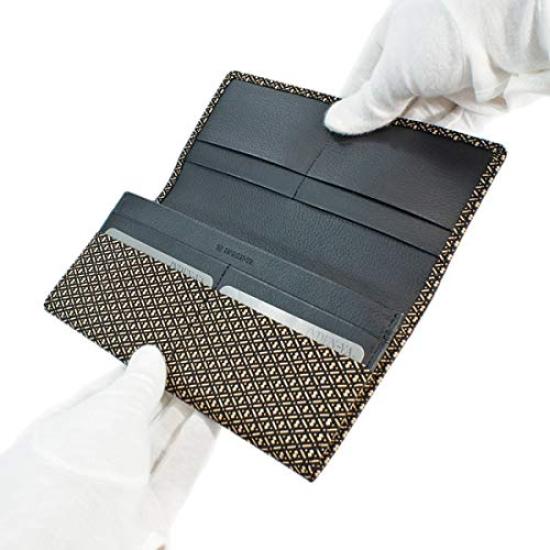 Длинный кошелек для монет Inden, черный фон x белый узор в виде тыквы [Indenya], кошелек, размер M, в комплекте, замша, лак, 2109-11-007