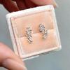 Chic Trendy Stud Earrings with Shiny Cubic Zirconia Delicate Graceful Ear Accessories for Women Elegant Wedding Jewelry