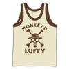 One Piece Luffy Tank Top Натуральный x Коричневый Размер S