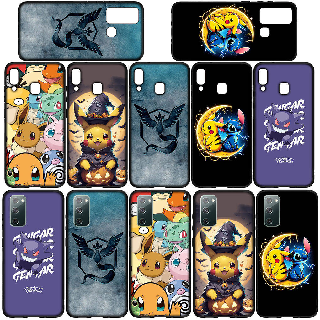 Phone Case for Samsung Galaxy S25 S23 S22 S24 Ultra FE Plus A05 A06 A15 A16 A36 A37 A35 A52 A54 A55 A56 A57 A25 A53 A17 Anime Pokemon GO Pikachu Cover