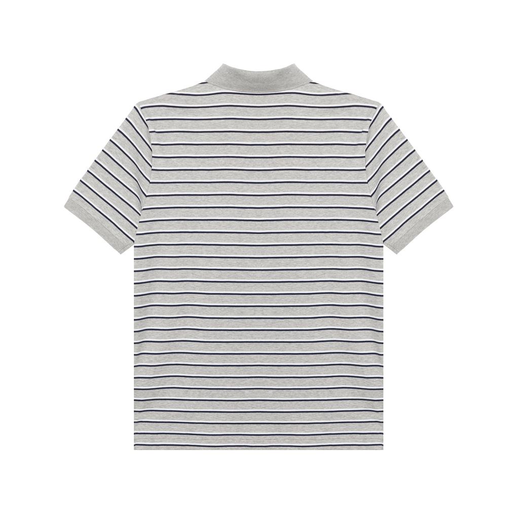Polo Ralph Lauren SS24 Поло с полосками и вышитым логотипом Прямого кроя с коротким рукавом Мужские топы Серый 710869588-002
