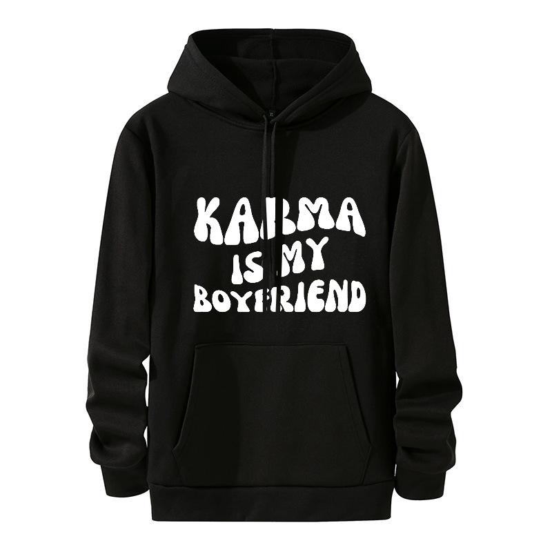 Karma Is My Boyfriend Hoodie Midnights Inspired Hooded Sweatshirt Meet Me At Midnight Lyric Hodoies Kawaii Harajuku Tops