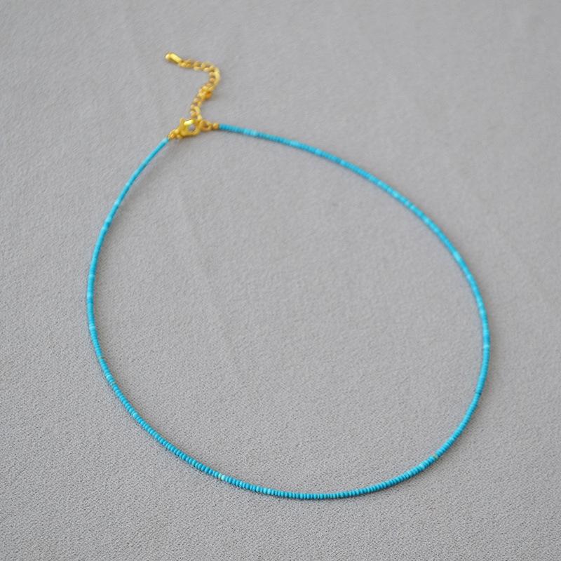 Французский нишевый ретро литературный и художественный ультратонкий бирюзовый летающая тарелка из натурального камня с бусинами простой темпераментный высококлассный комплект колье и браслета