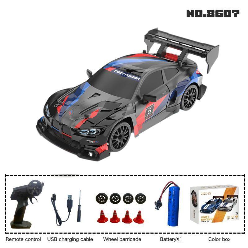 1:24 RC drift vehicle, Mustang 4WD cars, racing car with remote control, gift, competition racing car, children's toy