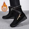 Women Winter Boots High-Top Zipper Platform Warm Plush Solid Color Snow Boot Fashion Shoes for Women Comfortable Zapatos Mujer