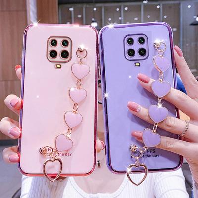 Модный силиконовый чехол с браслетом-цепочкой для Xiaomi Redmi Note 9 Pro Max 9S 9A 9C, ремешок на запястье, мягкий чехол из ТПУ
