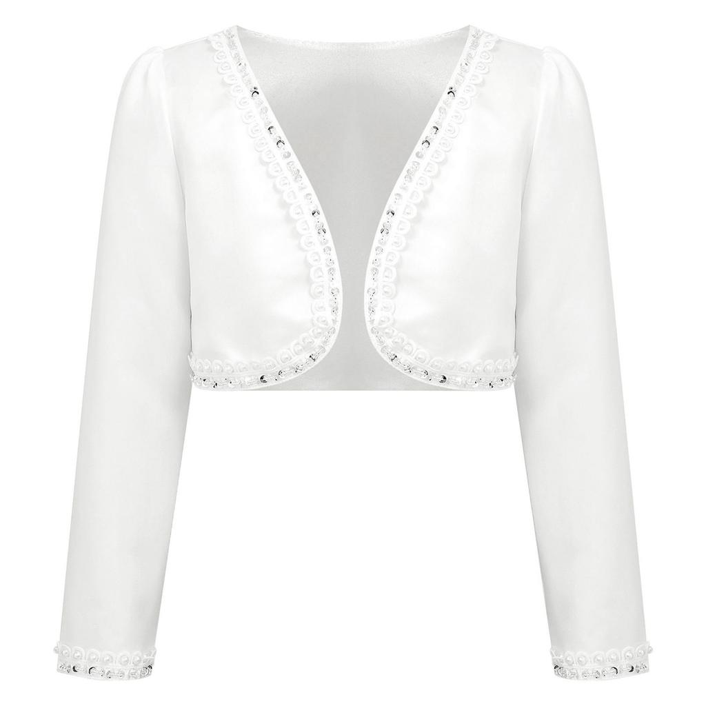 Болеро с длинными рукавами для девочек, платье с цветочным узором для девочек, накидка, детская короткая куртка, кардиган, топ