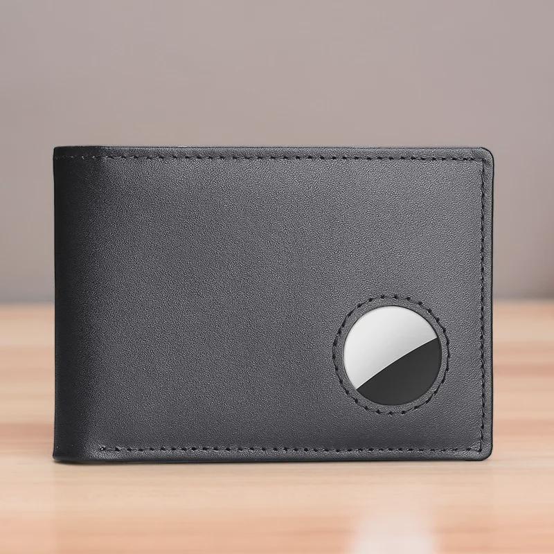 Men's Genuine Leather RFID Anti-Theft AirTag Wallet