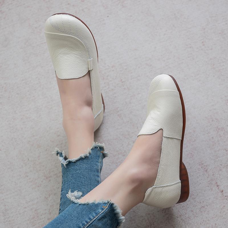 Мода GKTINOO 2025 Модная женская обувь Натуральная кожа Лоферы Женская повседневная обувь Мама Мягкая удобная обувь Женские балетки Нескользящие