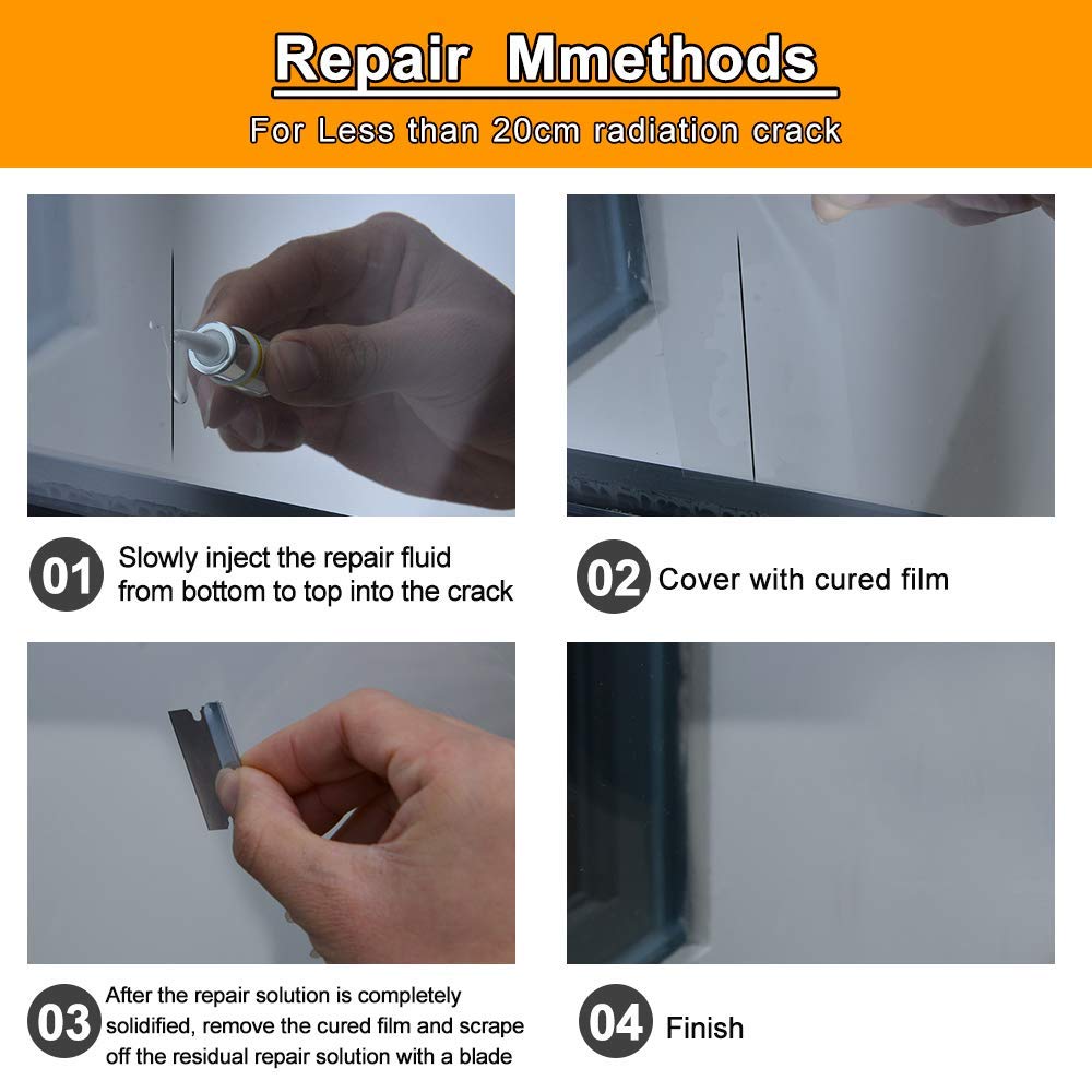 Gliston Windshield Crack Repair Repair Kit Set for Fixing Stepping Stone Scratches Hole Filling Repair Repair