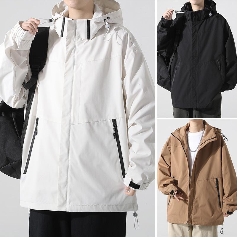 Куртки мужские весна и осень модная брендовая верхняя одежда с капюшоном универсальные мужские водонепроницаемые куртки мужская одежда