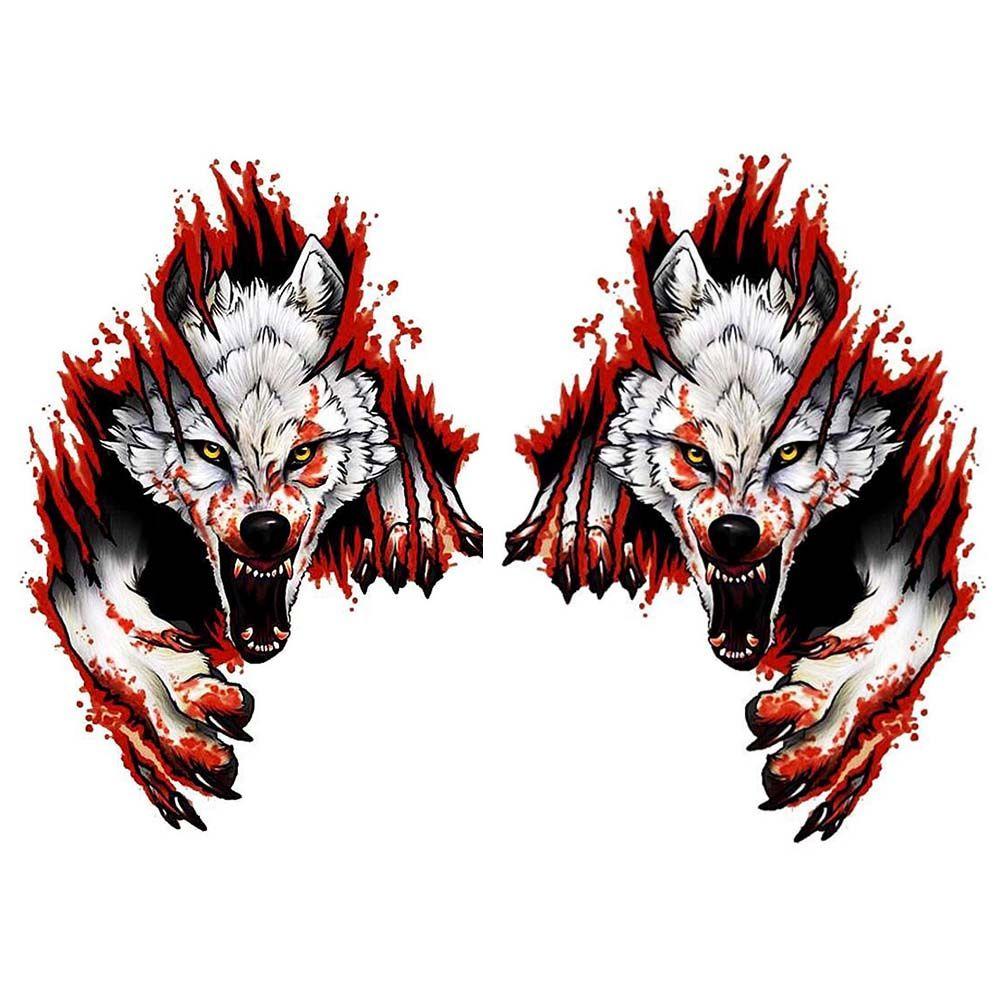 Accessories Truck Car Body Decoration Motorcycle Decal Wolf Head Car Sticker 3D Realistic Sticker