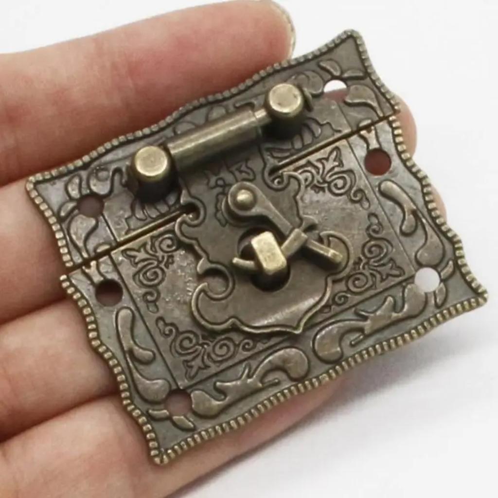 Vintage Box Latch Hasp Clasp Screw Suitcase Cabinet Antique Bronze Jewelry Case Wooden Box Accessories Alloy Buckle